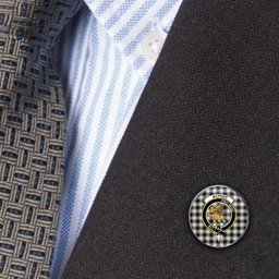 ScotsTee Shop Scottish McPhee B&W Ancient Metal Tartan Lapel Pin Scottish Clan Crest Badge