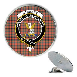 ScotsTee Shop Scottish Stewart Royal Ancient Metal Tartan Lapel Pin Scottish Clan Crest Badge