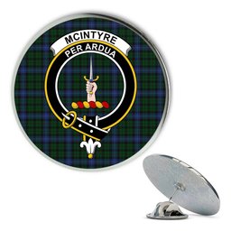 ScotsTee Shop Scottish McIntyre Metal Tartan Lapel Pin Scottish Clan Crest Badge