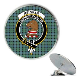 ScotsTee Shop Scottish Melville Modern Metal Tartan Lapel Pin Scottish Clan Crest Badge