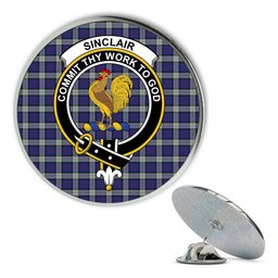 ScotsTee Shop Scottish Sinclair Dress Dance Metal Tartan Lapel Pin Scottish Clan Crest Badge