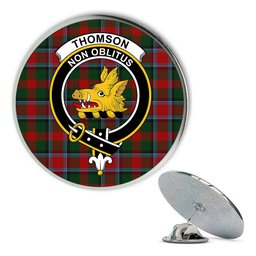 ScotsTee Shop Scottish Thomson Mackinlay Metal Tartan Lapel Pin Scottish Clan Crest Badge