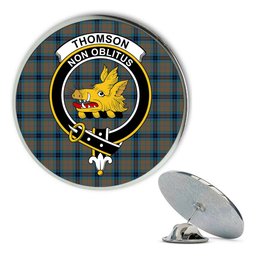 ScotsTee Shop Scottish Thomson Hunting Ancient Metal Tartan Lapel Pin Scottish Clan Crest Badge