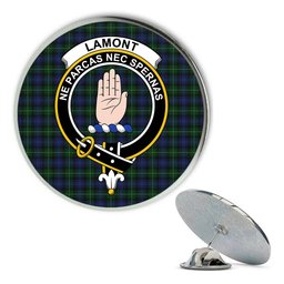 ScotsTee Shop Scottish Lamont 2 Metal Tartan Lapel Pin Scottish Clan Crest Badge