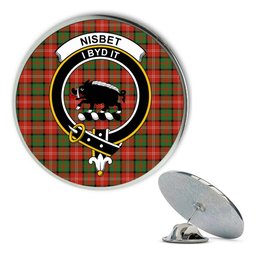 ScotsTee Shop Scottish Nisbet Ancient Metal Tartan Lapel Pin Scottish Clan Crest Badge