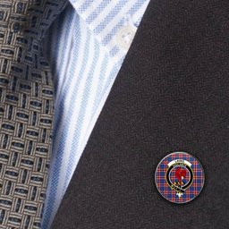 ScotsTee Shop Scottish Laing of Archiestown Modern Metal Tartan Lapel Pin Scottish Clan Crest Badge