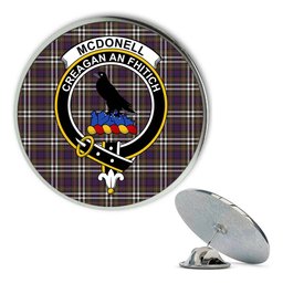 ScotsTee Shop Scottish McDonell of Glengarry Dress Modern Metal Tartan Lapel Pin Scottish Clan Crest Badge