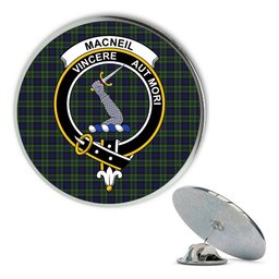 ScotsTee Shop Scottish MacNeil of Colonsay Metal Tartan Lapel Pin Scottish Clan Crest Badge