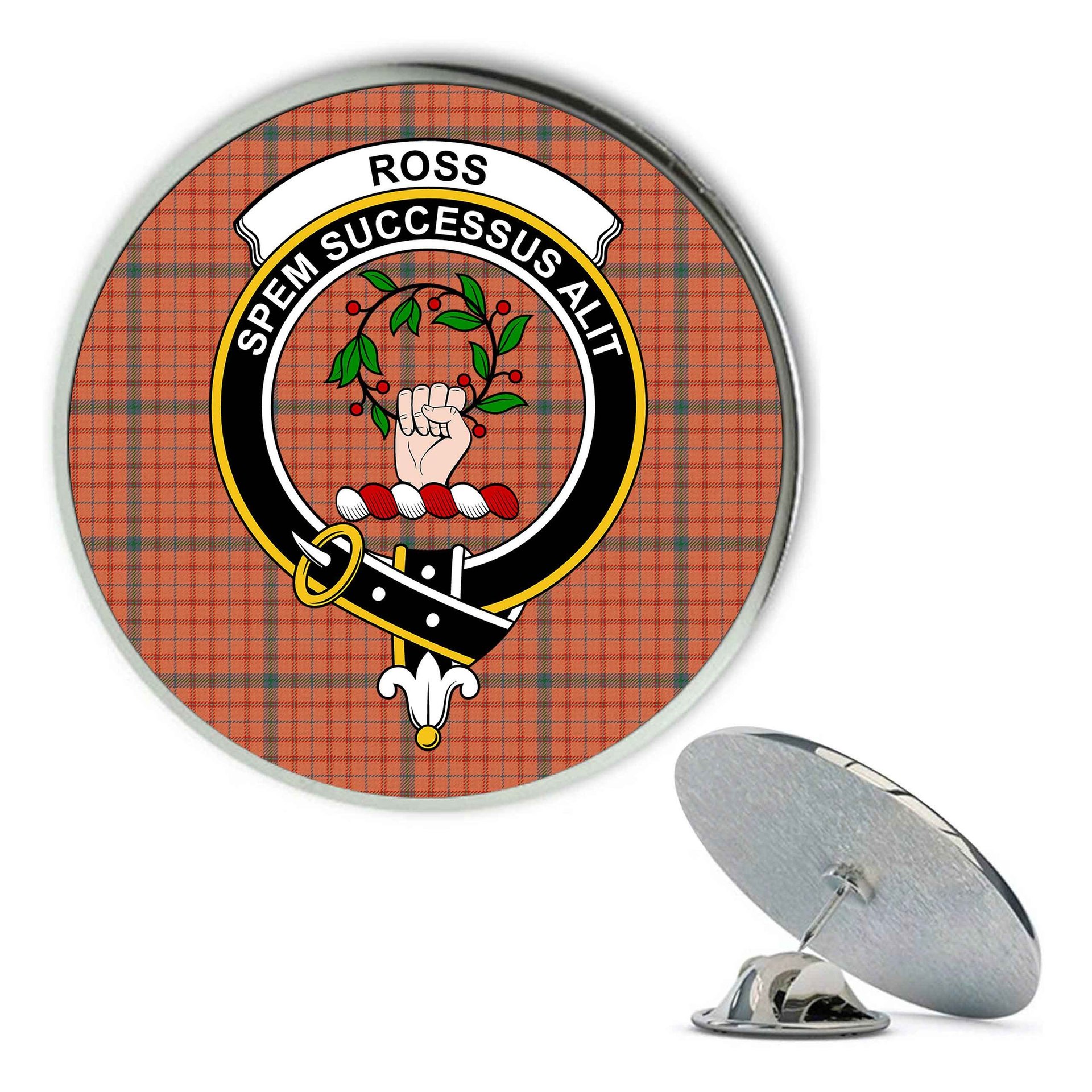 ScotsTee Shop Scottish Ross David Ancient Metal Tartan Lapel Pin Scottish Clan Crest Badge