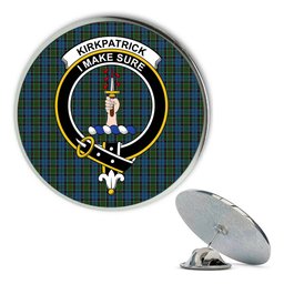 ScotsTee Shop Scottish Kirkpatrick Ancient Metal Tartan Lapel Pin Scottish Clan Crest Badge
