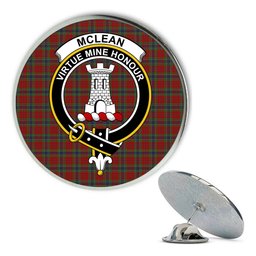 ScotsTee Shop Scottish McLean of Duart Metal Tartan Lapel Pin Scottish Clan Crest Badge