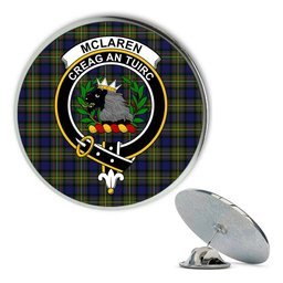 ScotsTee Shop Scottish McLaren Modern Metal Tartan Lapel Pin Scottish Clan Crest Badge