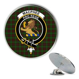ScotsTee Shop Scottish MacPhee Hunting Metal Tartan Lapel Pin Scottish Clan Crest Badge