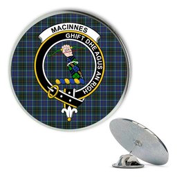 ScotsTee Shop Scottish MacInnes Modern Metal Tartan Lapel Pin Scottish Clan Crest Badge