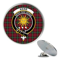 ScotsTee Shop Scottish Kerr Modern Clan Metal Tartan Lapel Pin Scottish Clan Crest Badge