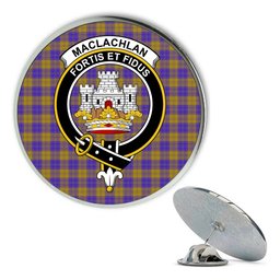 ScotsTee Shop Scottish MacLachlan 5 Metal Tartan Lapel Pin Scottish Clan Crest Badge