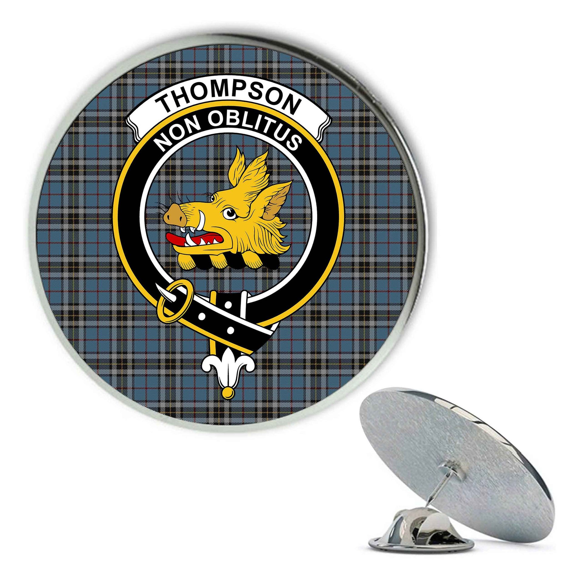 ScotsTee Shop Scottish Thompson Metal Tartan Lapel Pin Scottish Clan Crest Badge