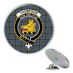 ScotsTee Shop Scottish Thompson Metal Tartan Lapel Pin Scottish Clan Crest Badge