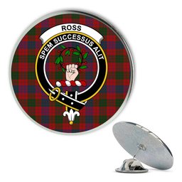 ScotsTee Shop Scottish Ross Metal Tartan Lapel Pin Scottish Clan Crest Badge
