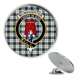 ScotsTee Shop Scottish McNaughton Dress Modern Metal Tartan Lapel Pin Scottish Clan Crest Badge
