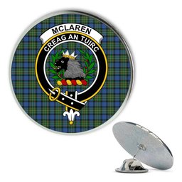 ScotsTee Shop Scottish McLaren Ancient Metal Tartan Lapel Pin Scottish Clan Crest Badge
