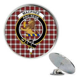 ScotsTee Shop Scottish MacPhee Dress Ancient Metal Tartan Lapel Pin Scottish Clan Crest Badge