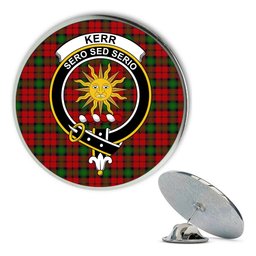 ScotsTee Shop Scottish Kerr Metal Tartan Lapel Pin Scottish Clan Crest Badge