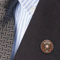 ScotsTee Shop Scottish MacFarlane Red Ancient Metal Tartan Lapel Pin Scottish Clan Crest Badge