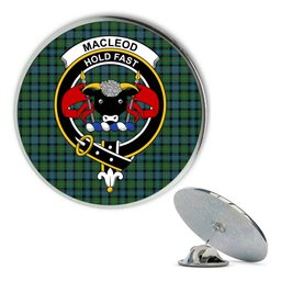 ScotsTee Shop Scottish MacLeod of Skye Ancient Metal Tartan Lapel Pin Scottish Clan Crest Badge