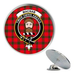 ScotsTee Shop Scottish MacNab Modern SC Metal Tartan Lapel Pin Scottish Clan Crest Badge
