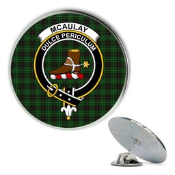 ScotsTee Shop Scottish McAulay of Lewis Metal Tartan Lapel Pin Scottish Clan Crest Badge