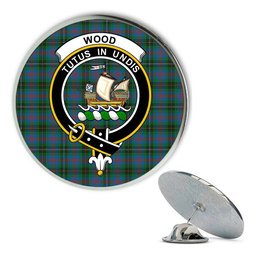 ScotsTee Shop Scottish Wood Ancient Clan Metal Tartan Lapel Pin Scottish Clan Crest Badge