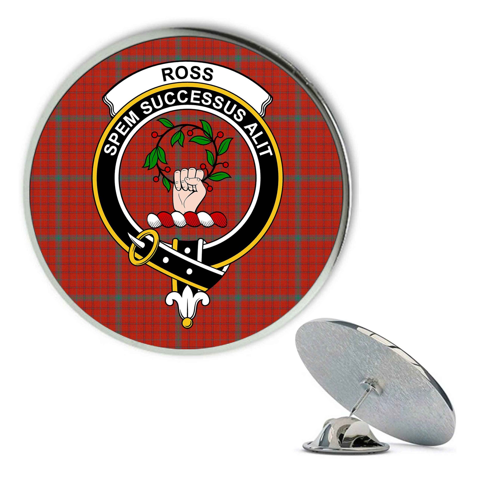 ScotsTee Shop Scottish Ross David Modern Metal Tartan Lapel Pin Scottish Clan Crest Badge