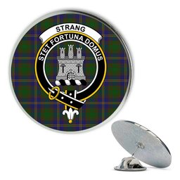 ScotsTee Shop Scottish Strang of Balkaskie Metal Tartan Lapel Pin Scottish Clan Crest Badge