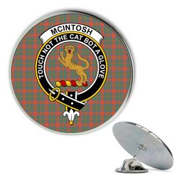 ScotsTee Shop Scottish McIntosh Ancient Metal Tartan Lapel Pin Scottish Clan Crest Badge