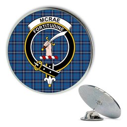 ScotsTee Shop Scottish McRae of America Modern Metal Tartan Lapel Pin Scottish Clan Crest Badge
