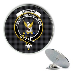 ScotsTee Shop Scottish Stewart Mourning Originaux Modern Clan Metal Tartan Lapel Pin Scottish Clan Crest Badge