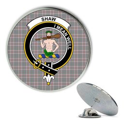 ScotsTee Shop Scottish Shaw Dress Metal Tartan Lapel Pin Scottish Clan Crest Badge