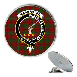 ScotsTee Shop Scottish MacAuley Metal Tartan Lapel Pin Scottish Clan Crest Badge