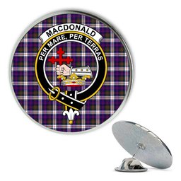 ScotsTee Shop Scottish MacDonald Dress Modern SC Metal Tartan Lapel Pin Scottish Clan Crest Badge