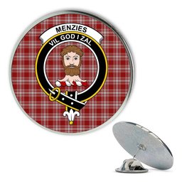ScotsTee Shop Scottish Menzies 1815 Metal Tartan Lapel Pin Scottish Clan Crest Badge