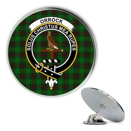 ScotsTee Shop Scottish Orrock Metal Tartan Lapel Pin Scottish Clan Crest Badge