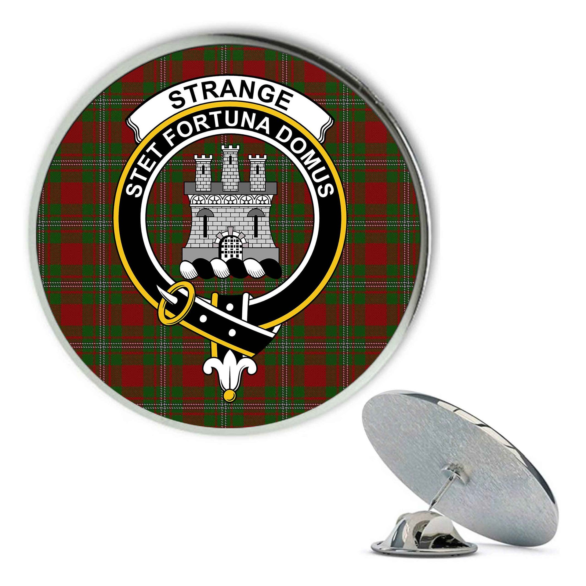ScotsTee Shop Scottish Strange Metal Tartan Lapel Pin Scottish Clan Crest Badge