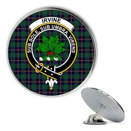 ScotsTee Shop Scottish Irvine Glenn Metal Tartan Lapel Pin Scottish Clan Crest Badge