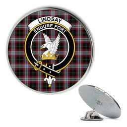ScotsTee Shop Scottish Lindsay Hunting Ancient Metal Tartan Lapel Pin Scottish Clan Crest Badge