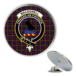 ScotsTee Shop Scottish MacDonell Of Glengarry Modern Metal Tartan Lapel Pin Scottish Clan Crest Badge