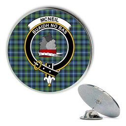 ScotsTee Shop Scottish McNeil of Barra Ancient Metal Tartan Lapel Pin Scottish Clan Crest Badge