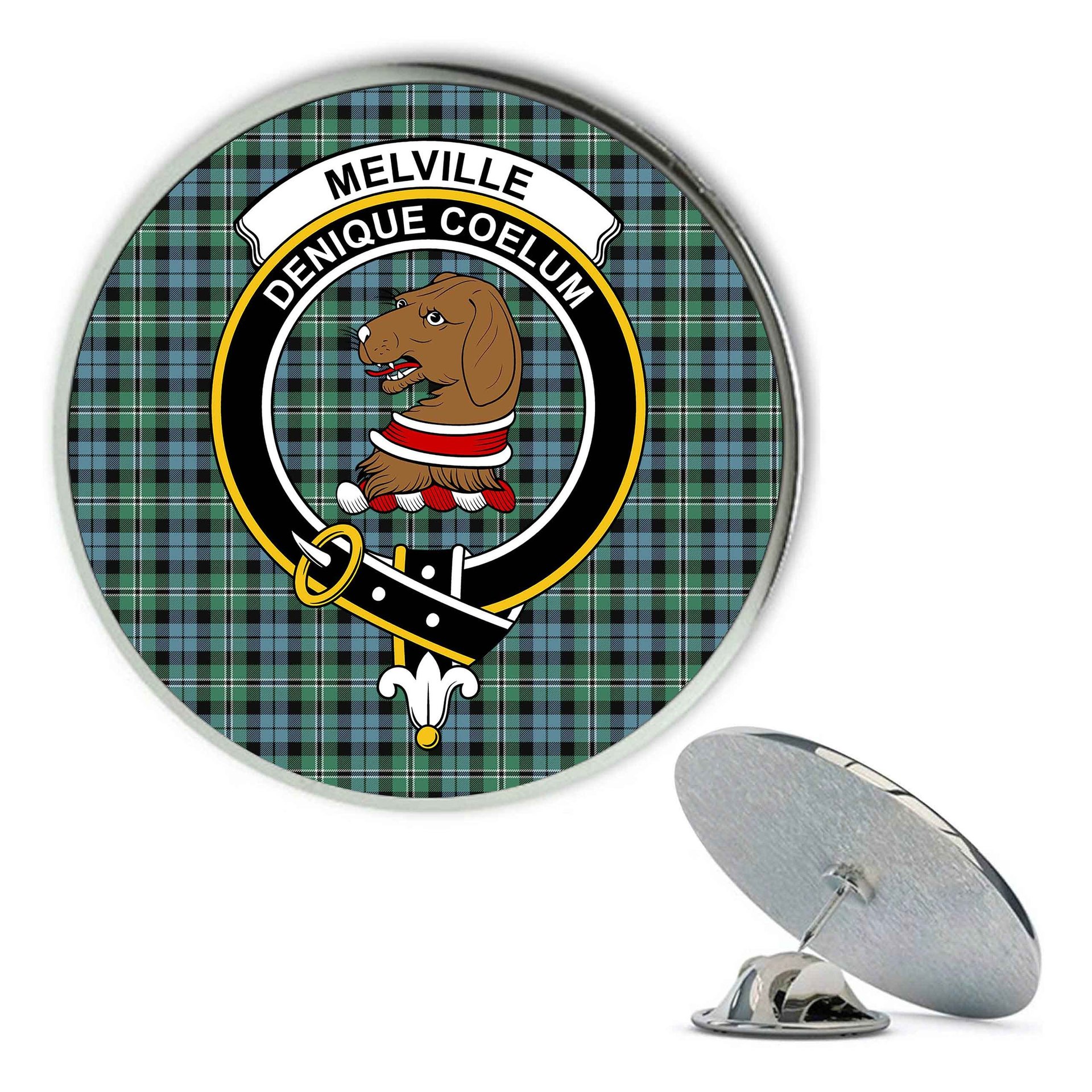 ScotsTee Shop Scottish Melville SC Metal Tartan Lapel Pin Scottish Clan Crest Badge