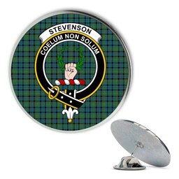 ScotsTee Shop Scottish Stevenson Hunting Ancient Metal Tartan Lapel Pin Scottish Clan Crest Badge