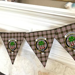 ScotsTee Shop Scottish Anderson Dress Crest Tartan Triangle Flags Tartan Bunting, Pennants (12pcs)